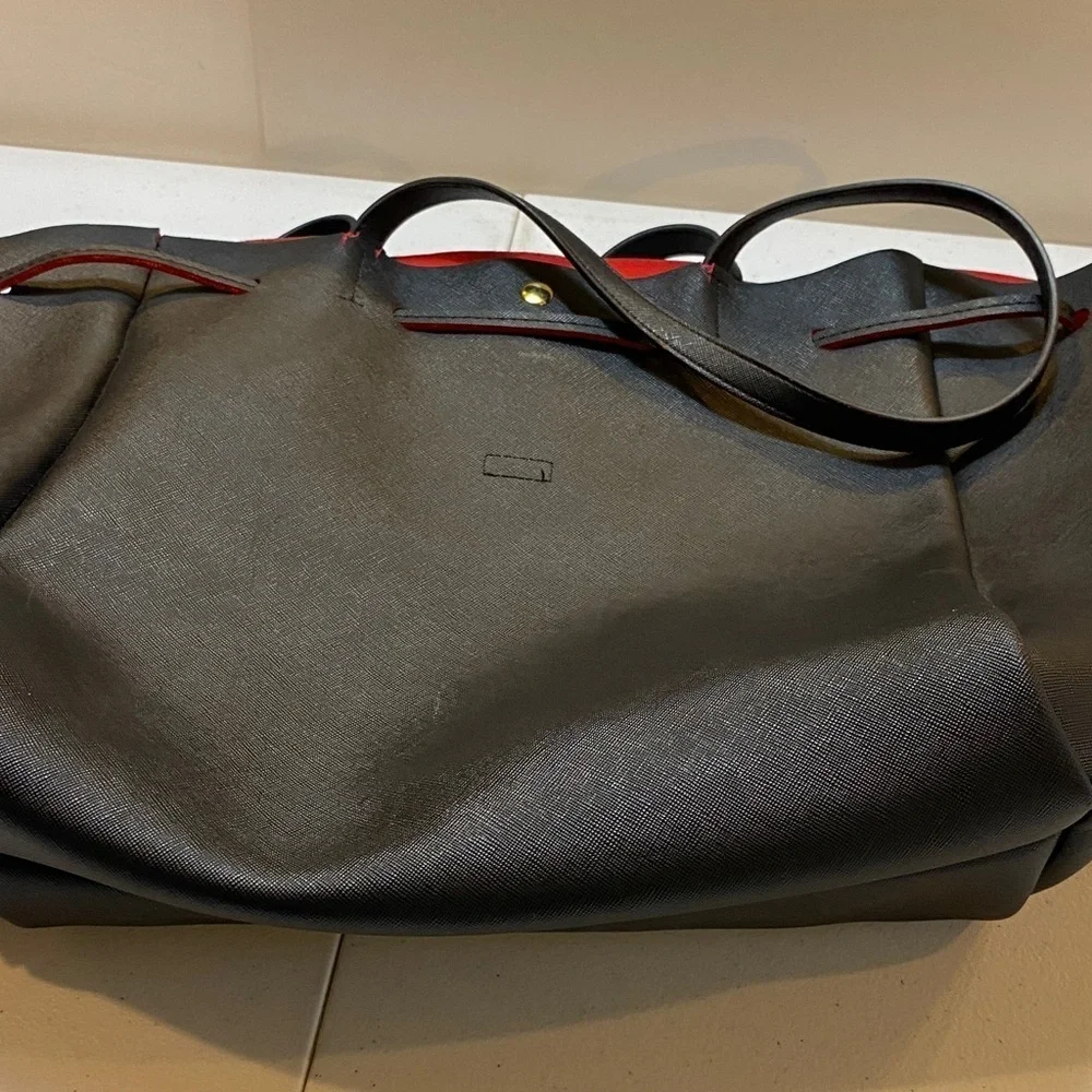 Disney Mickey Mouse Black Leather Tote Bag